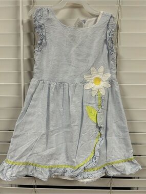 Gymboree Light Blue Stripe Daisy Applique Dress